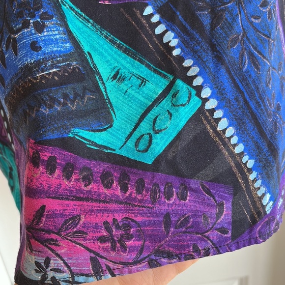 XL Vintage 80’s 90’s abstract graphic blouse - Picture 6 of 7